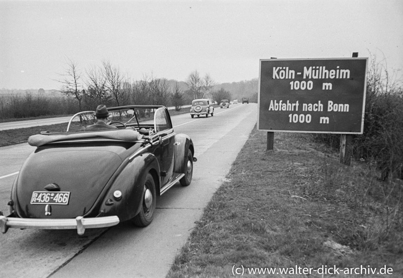 Autobahnabfahrt Mülheim 1952