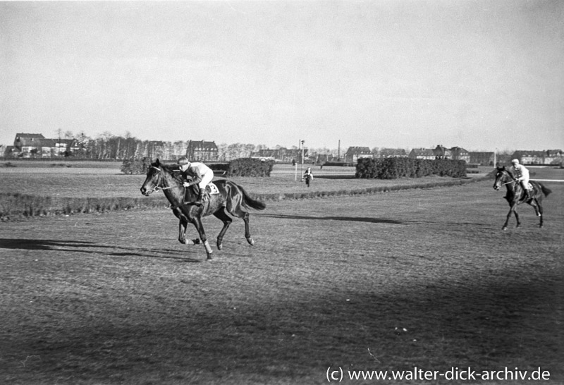 Pferderennen in Köln Weidenpesch 1946