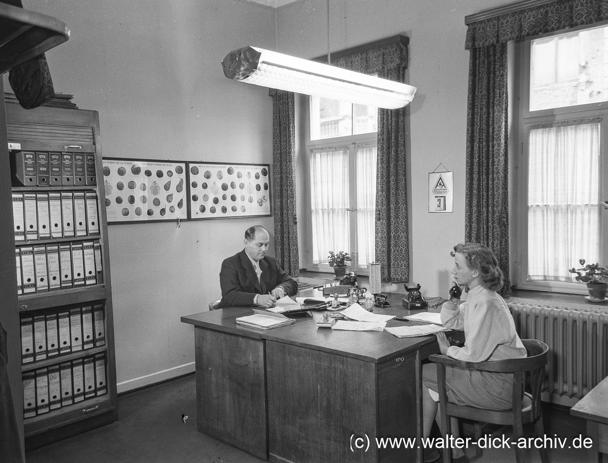 Chef und Sekretärin in einem Büro 1959