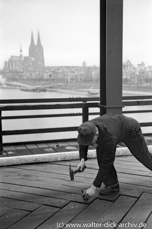 Bau der Pattonbrücke 1946