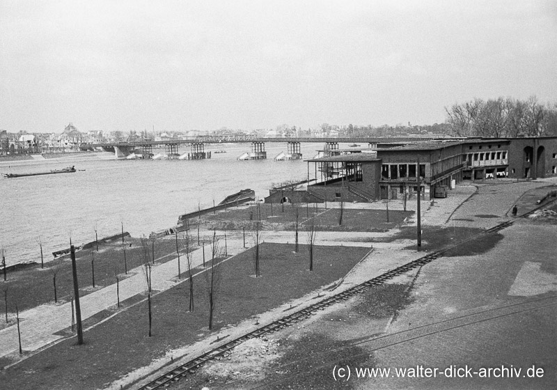 Rheinterrassen und Patton Brücke 1948