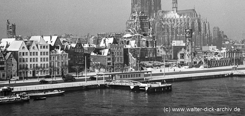 Köln im Schnee-Frankenwerft 1950