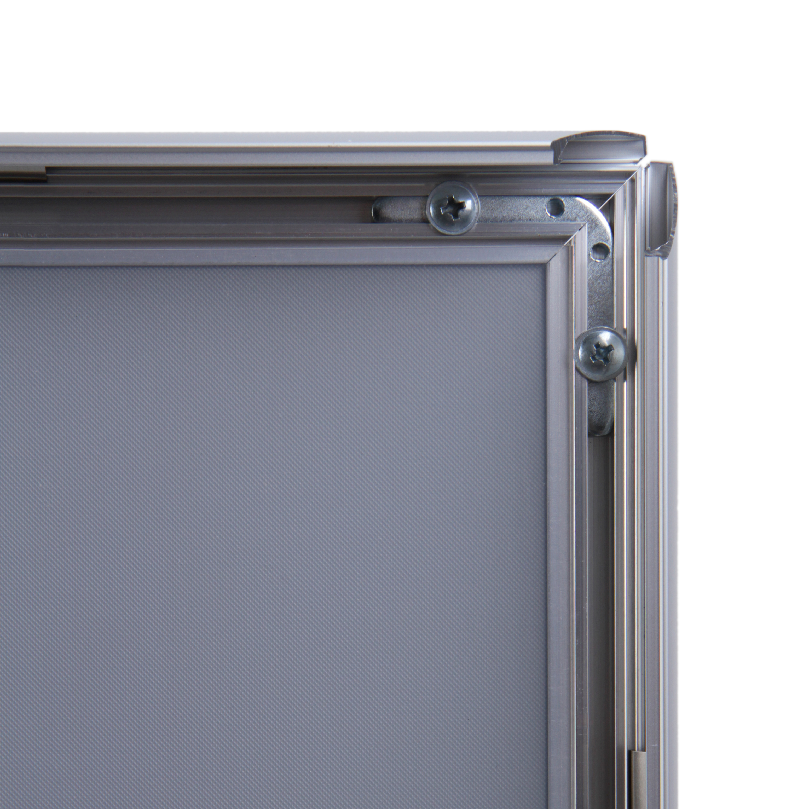 Alu-Klapprahmen-20-mm-Detail2-Gehrung-silber-Werkladen-Display
