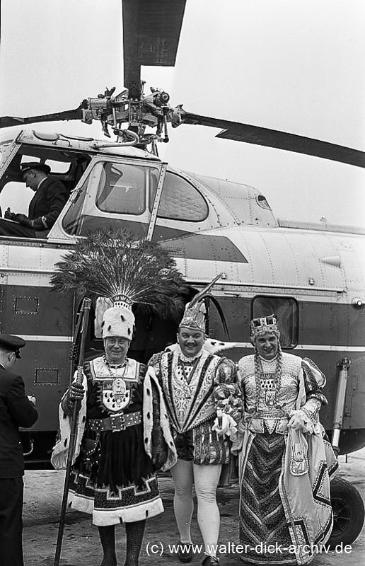 Das Dreigestirn auf dem Heliport 1954