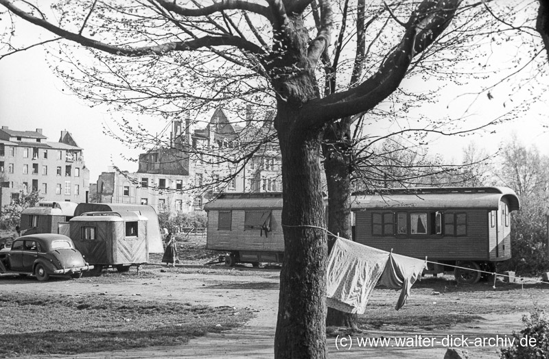 Behelfswohnungen im Grüngürtel 1949