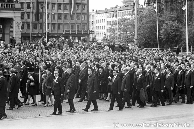 Staatsgäste bei der Beerdigung Konrad Adenauers 1967
