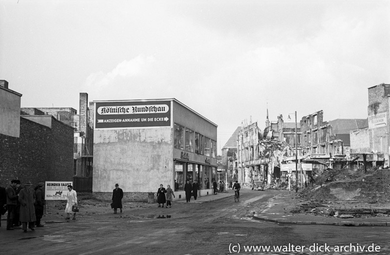 Trümmer und Wiederaufbau in der Kölner Innenstadt