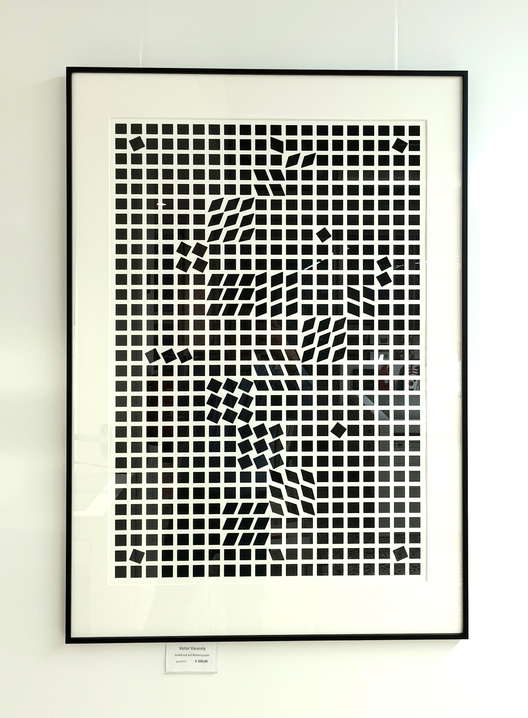 Siebdruck auf Büttenpapier, Victor Vasarely, komplett mit Rahmen und Passepartout