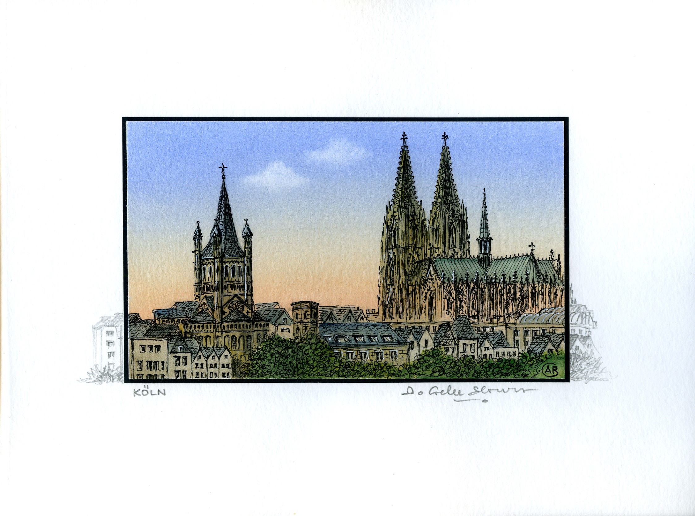 Annie Gelee-Schulz - Köln Panorama Sonnenuntergang