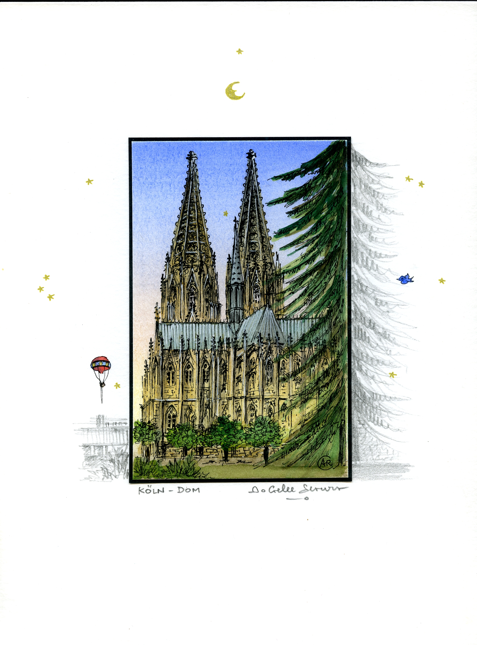 Annie Gelee-Schulz - Kölner Dom mit Ballon