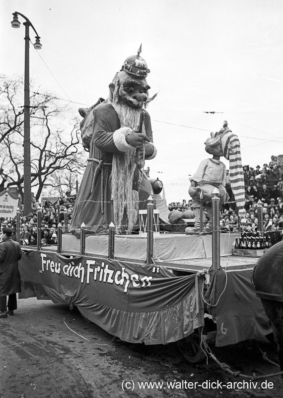 Persiflagewagen Rosenmontagszug 1951