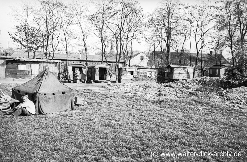 Behelfswohnungen im Grüngürtel 1949