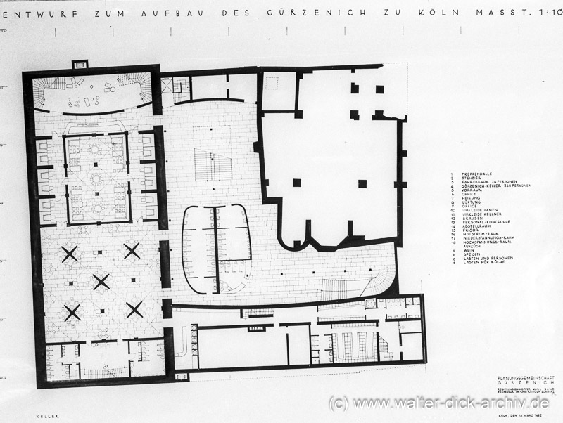 Aufbaupläne für den Gürzenich 1952