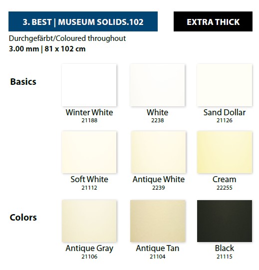 Crescent Passepartout BEST EXTRA THICK Museum Solids 81x102 cm - Durchgefärbt