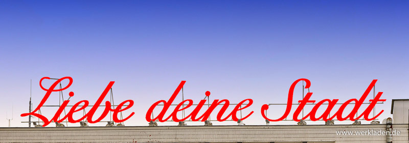 Liebe Deine Stadt - Panoramafototafel 51x17 cm