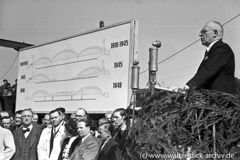 Wiedereröffnung der Hohenzollernbrücke 1948