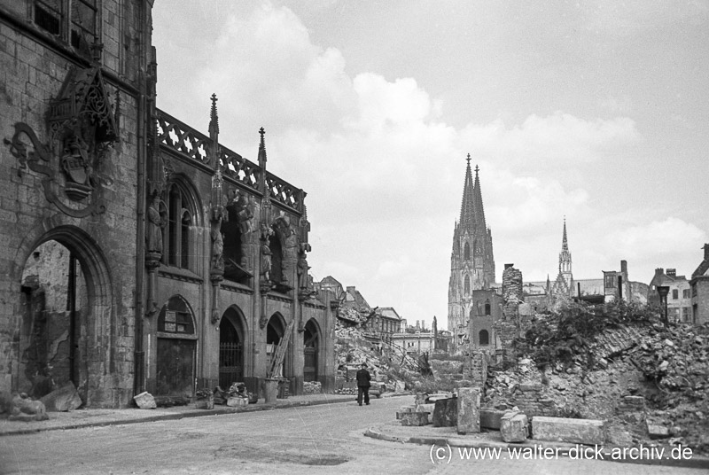 Außenansicht des Gürzenich 1949