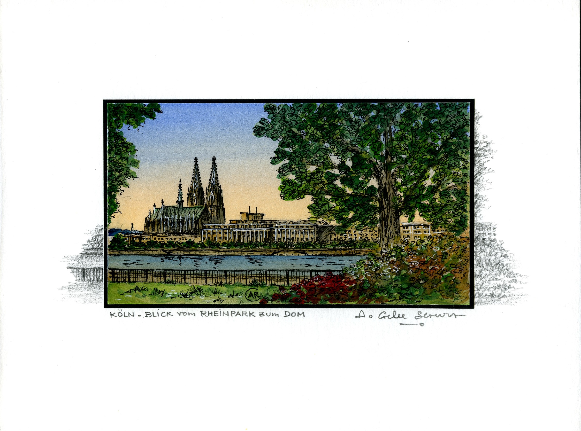 Annie Gelee-Schulz - Köln Blick vom Rheinpark zum Dom