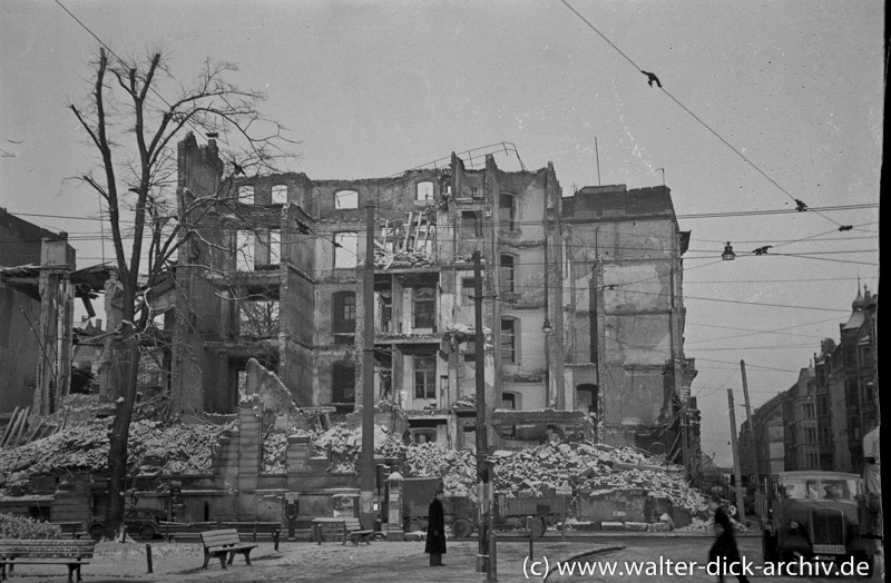 Zerbombte Häuser in Köln