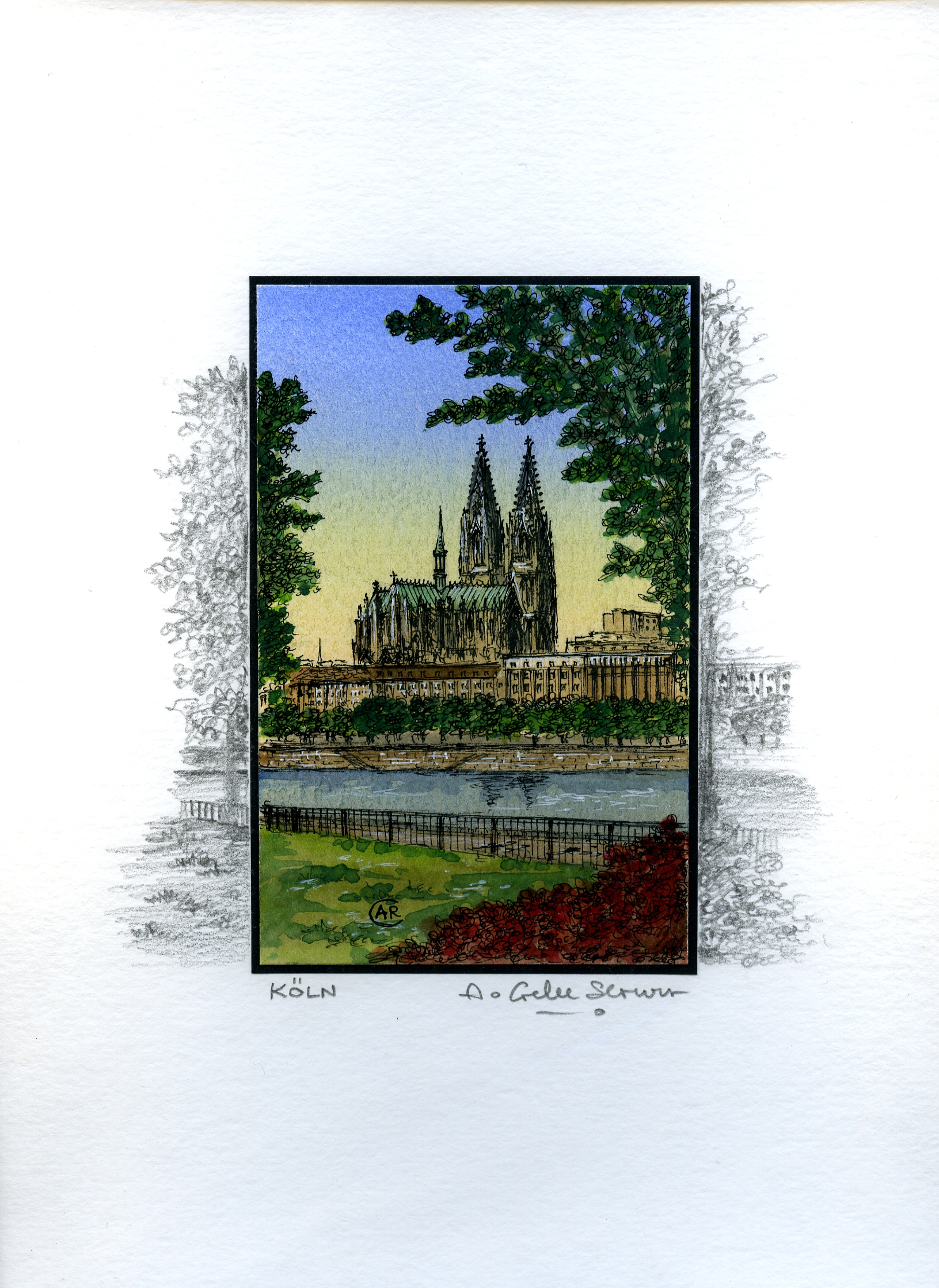 Annie Gelee-Schulz - Kölner Dom Blick aus dem Rheinpark