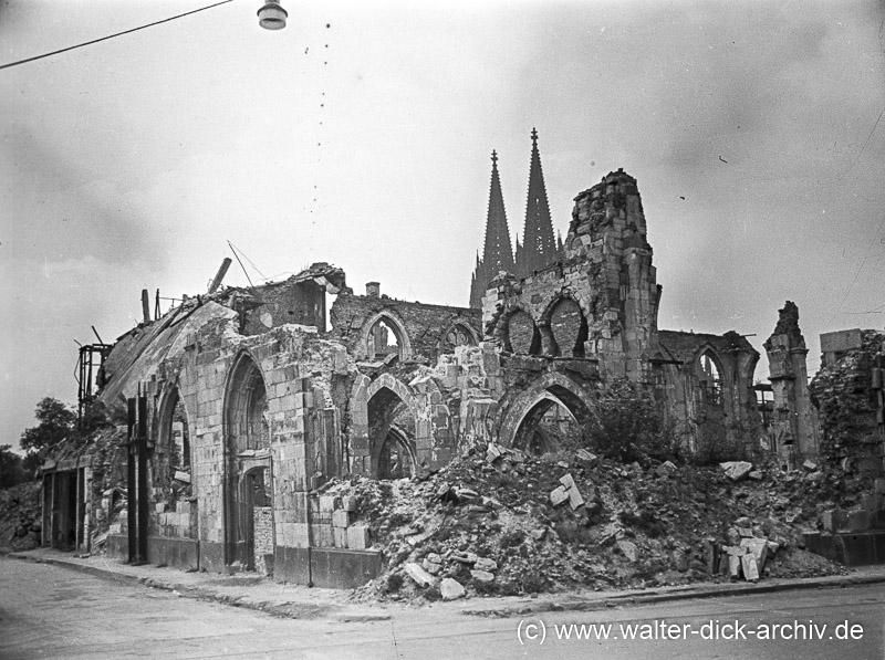 Ruinen von St. Kolumba 1949