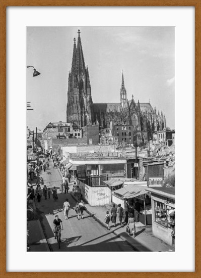 Hohe Straße in Köln 1950 - 70x100 cm fertig gerahmt