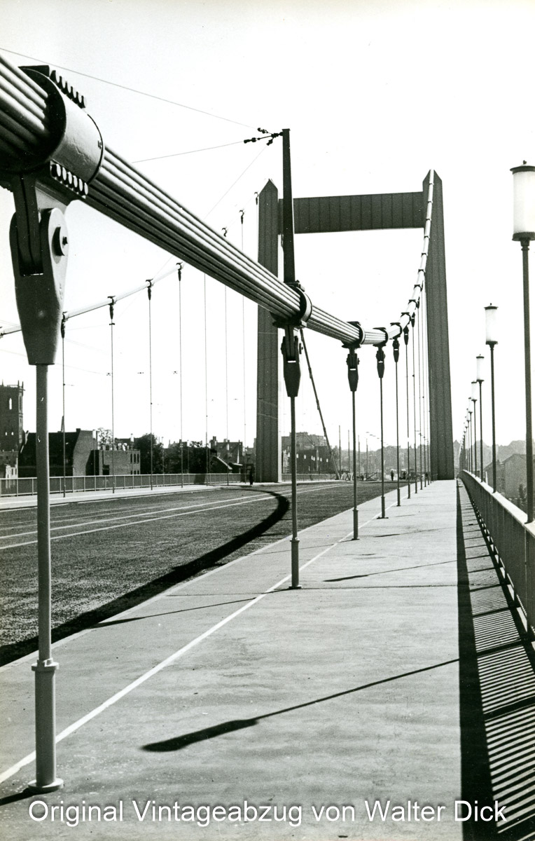 Details der Mülheimer Brücke 1951 nach Eröffnung - Vintageabzug