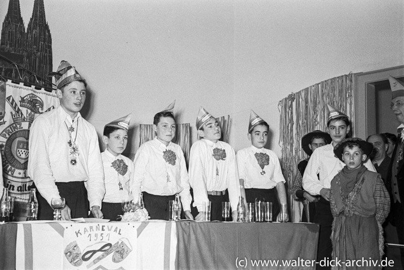 Karnevalssitzung in der Schule Machabäerstraße 1951