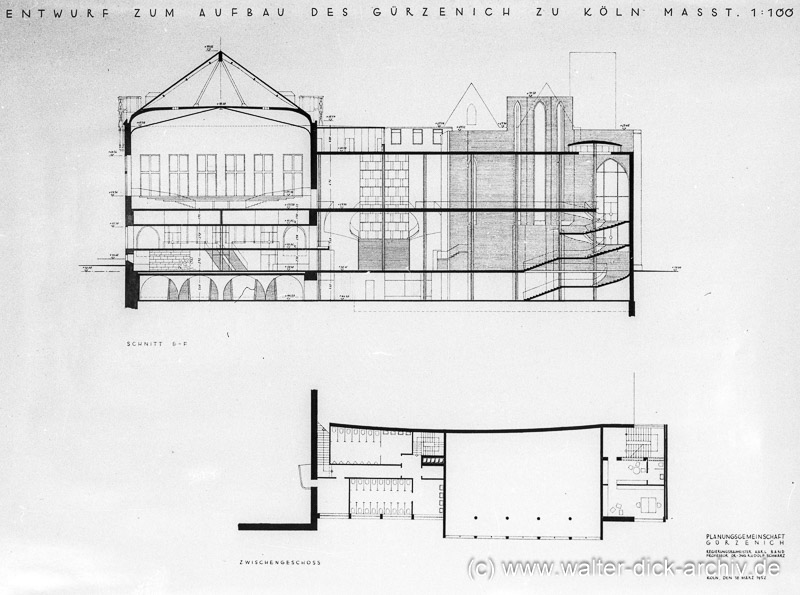 Aufbaupläne für den Gürzenich 1952