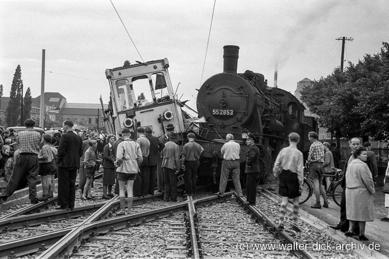 Unfall KBE gegen Dampflok 1953