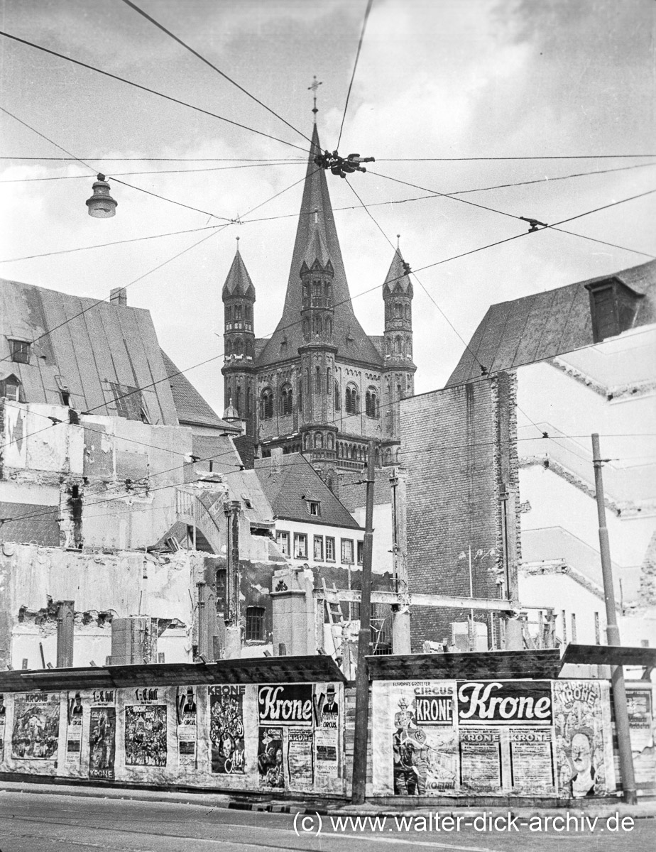 Bauzaun am Alter Markt 1939