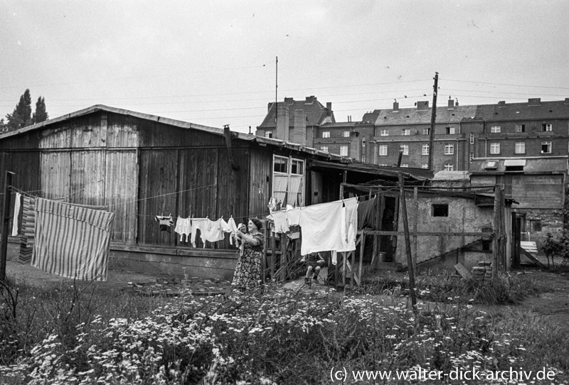 Baracken als Notwohnungen 1951