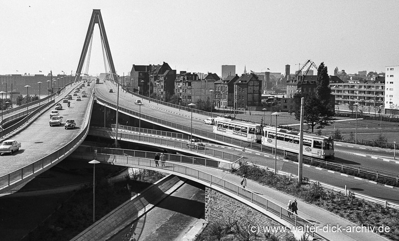 Rechtsrheinische Zu- und Abfahrt der Severinsbrücke 1960
