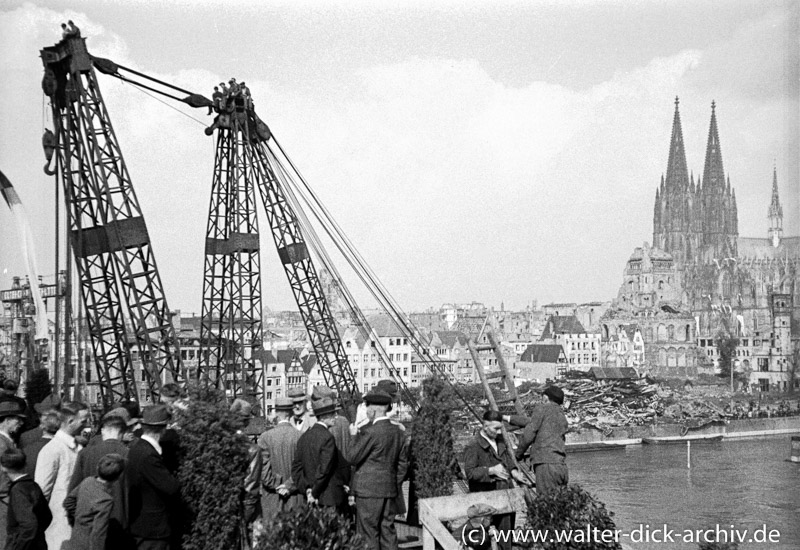 Baubeginn der Deutzer Brücke 1947