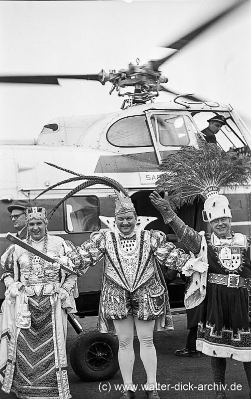 Das Dreigestirn auf dem Heliport 1954