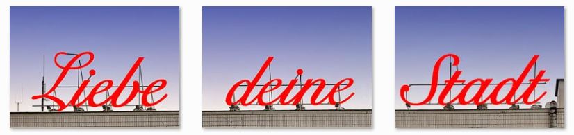 Set: Liebe Deine Stadt - 3 Fototafeln 17x12 cm