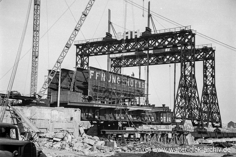 Wiederaufbau der Deutzer Brücke 1948