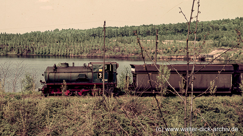 Dampfspeicherlok im Braunkohlegebiet 1960