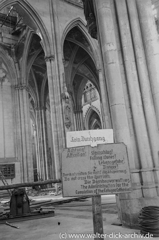 Kriegsschäden und Wiederaufbau am Kölner Dom 1946