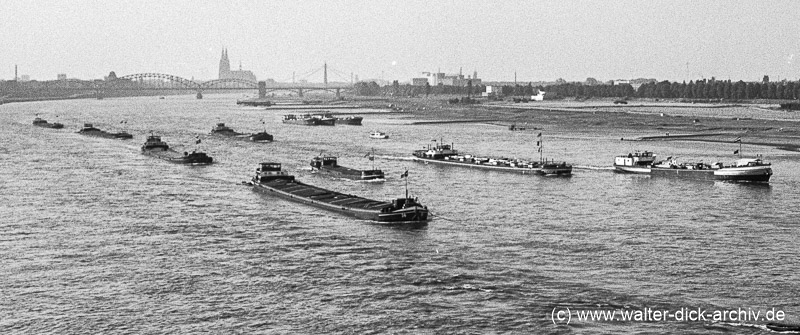 Schiffsverkehr auf dem Rhein 1959