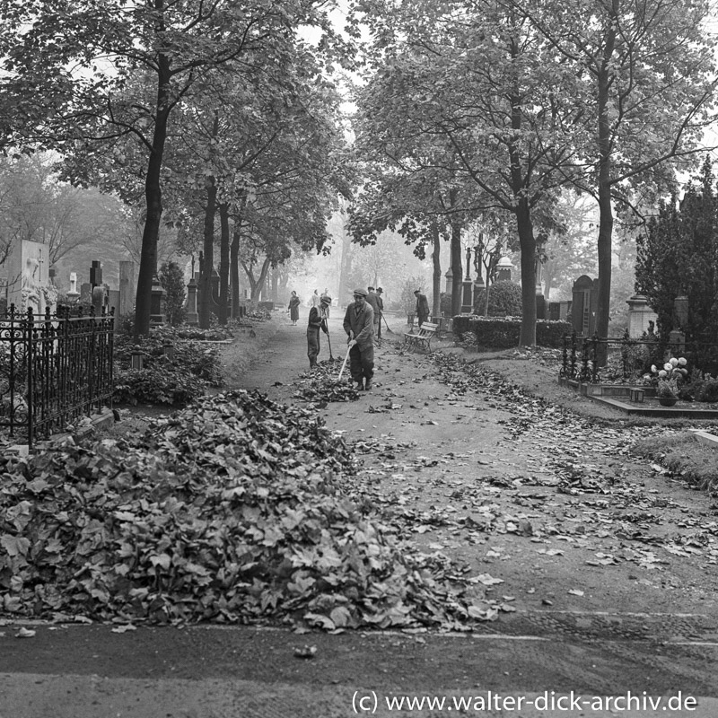 Herbstimpressionen auf dem Friedhof 1959