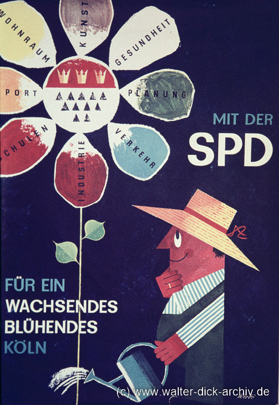 Wahlplakat der SPD zur Kommunalwahl 1964