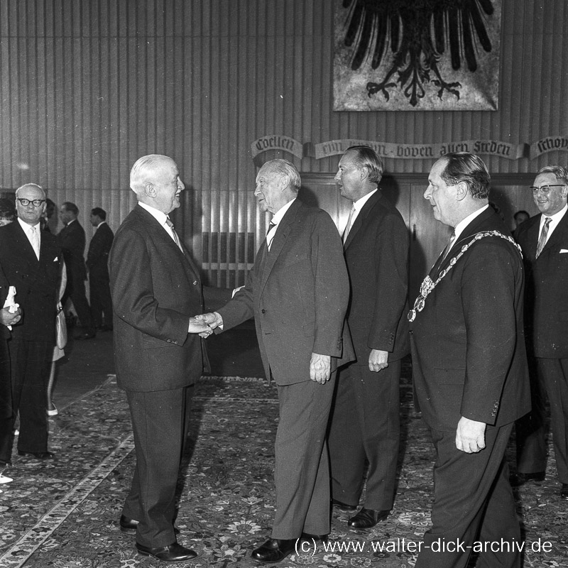 Drei Oberbürgermeister Besuch Konrad Adenauers 1965