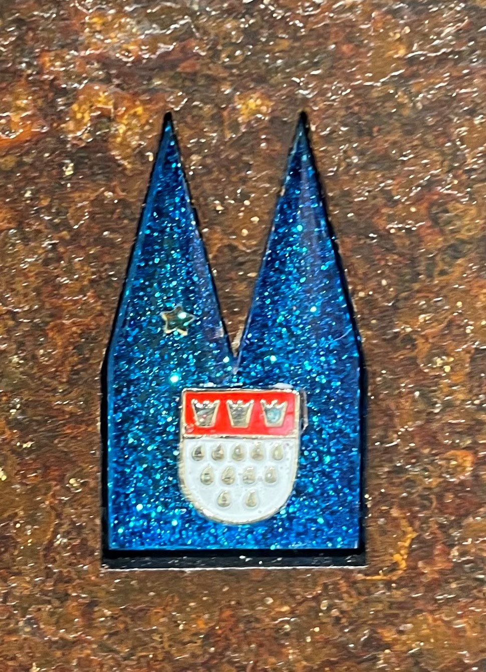 Dom Einsatz - Epoxidharz blau mit Köln-Wappen