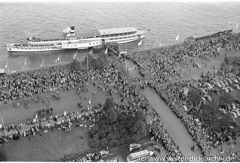 Schiffsprozession beim Katholikentag 1956