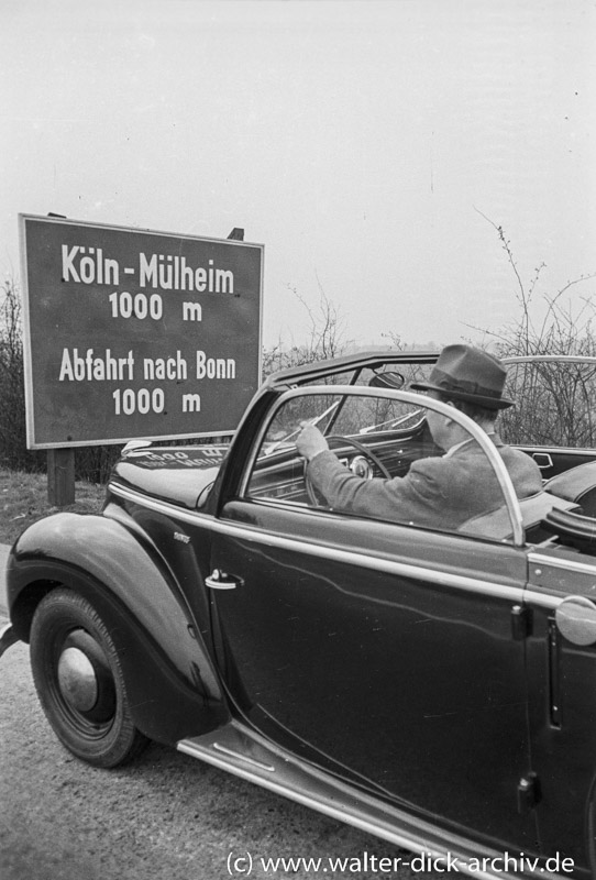 Autobahnabfahrt Mülheim 1952